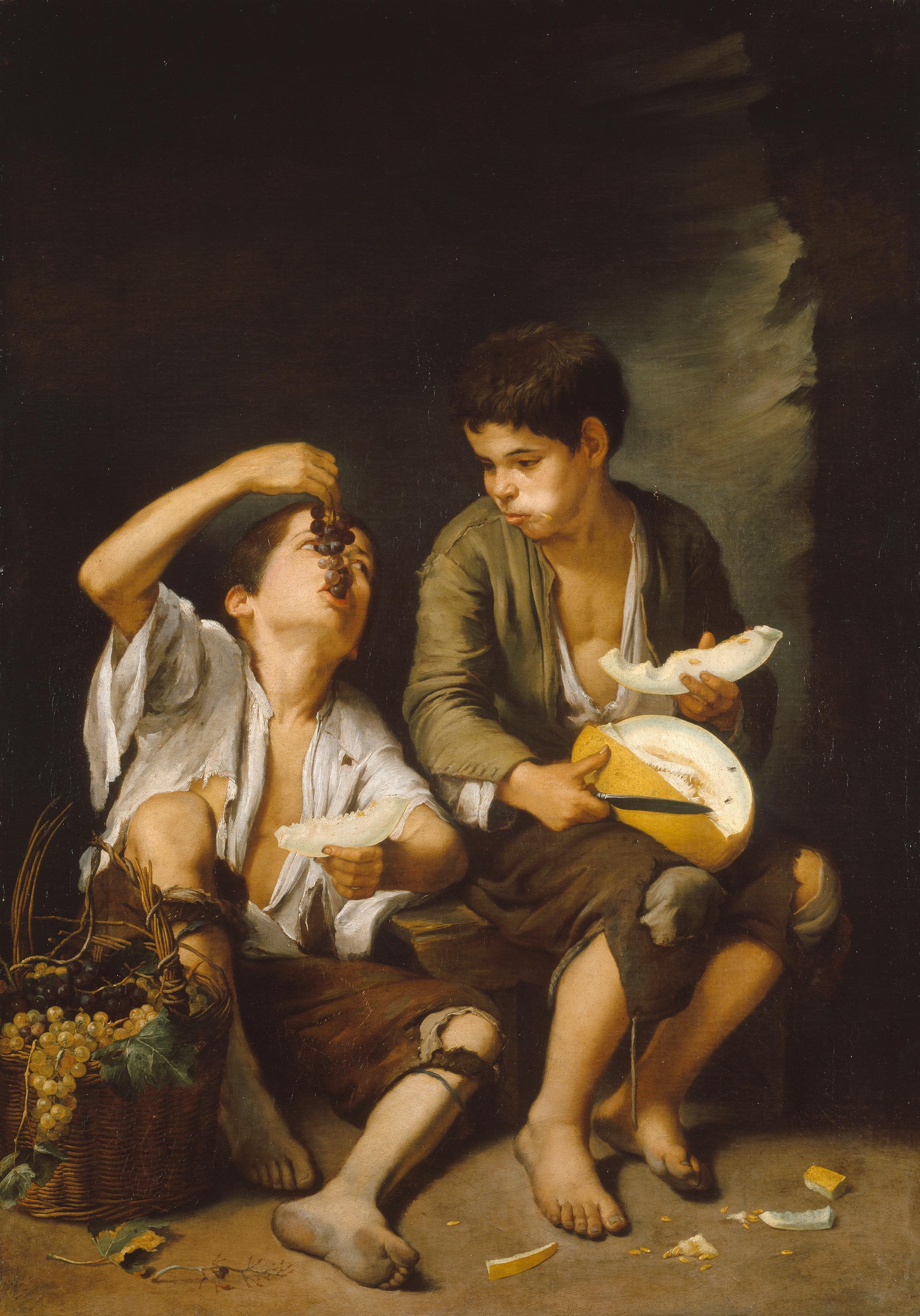 Niños comiendo uvas y melón, Bartolomé Esteban Murillo